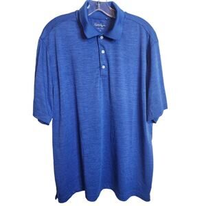 Walter Hagen Essentials Heather Blue Polo Shirt, XL